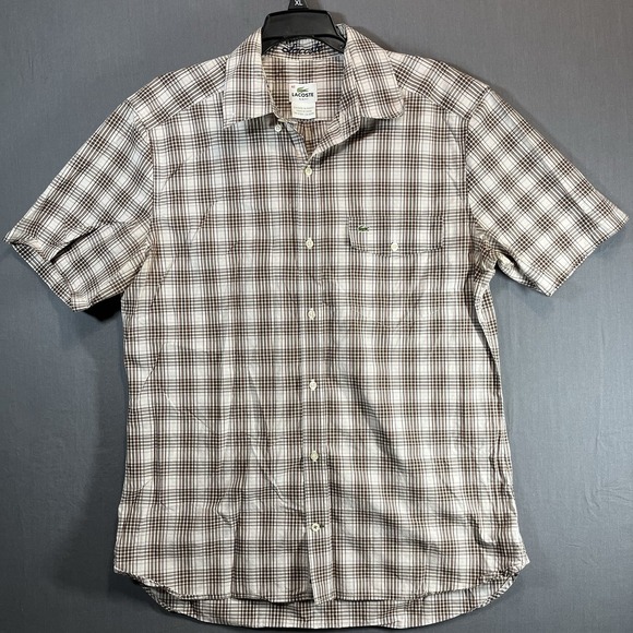 Lacoste Mens Slim Fit Short Sleeve Button Up size 40 - Picture 1 of 9